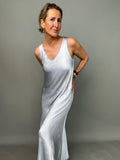 Silver Satin Slip Dress