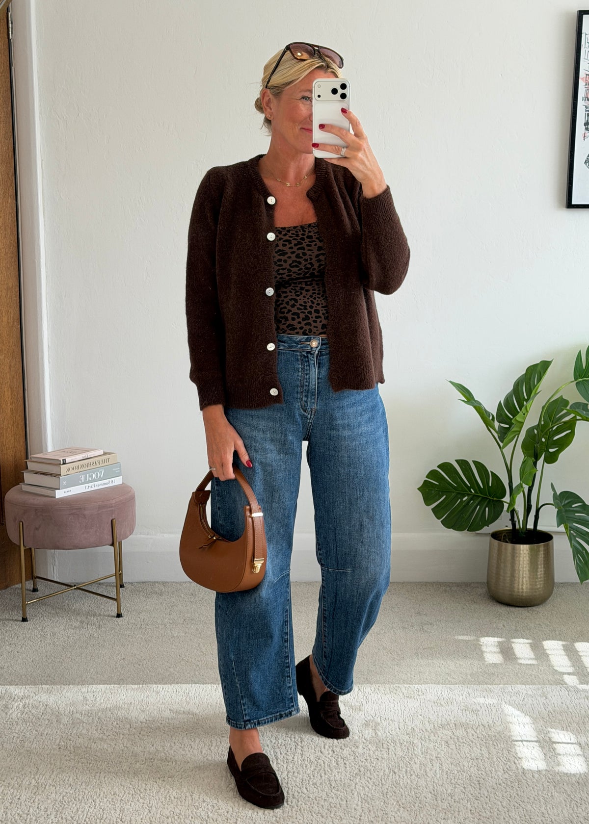 Khaki Alpaca Mix Button Cardigan