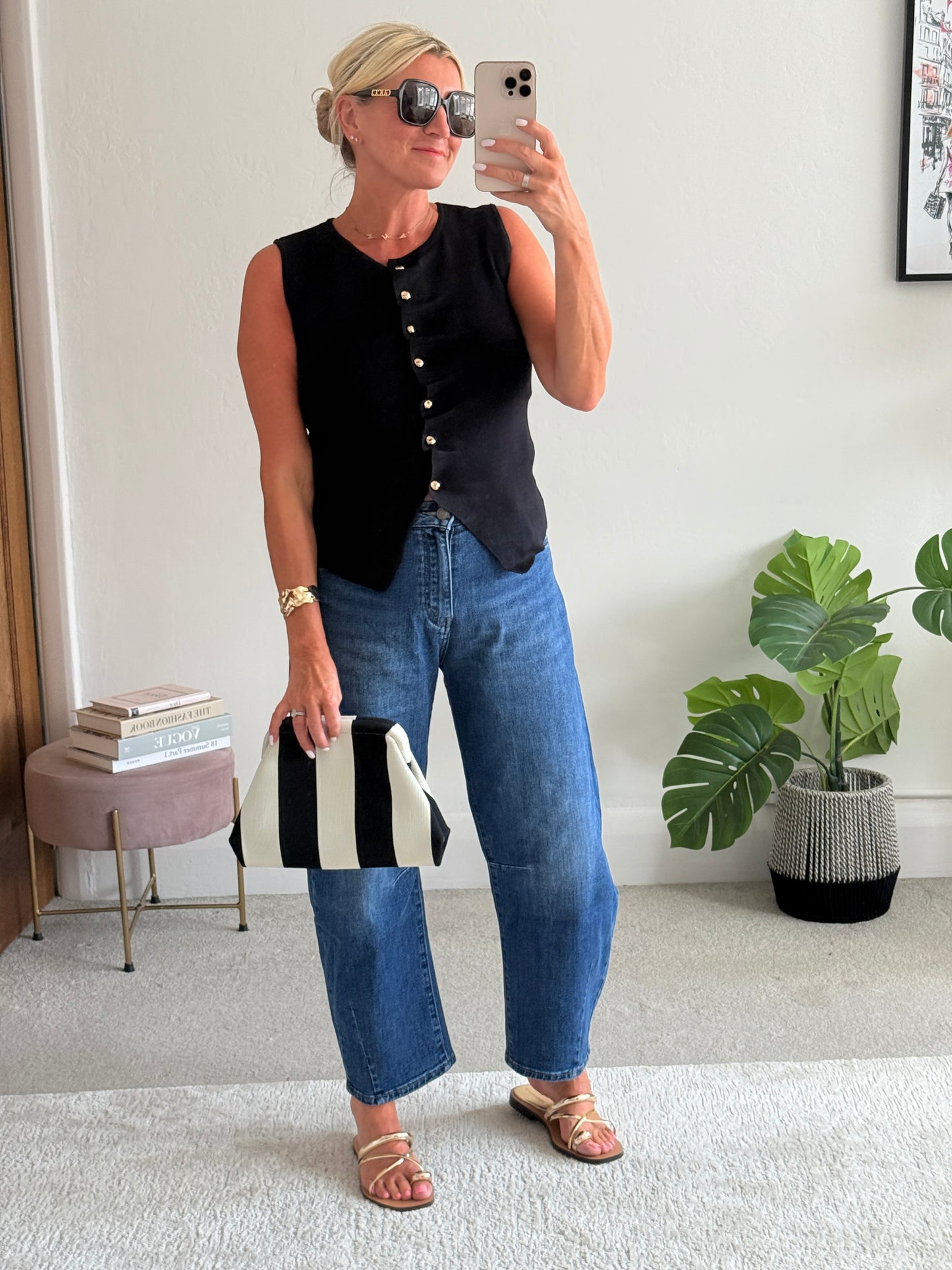 Black Tailored Knit Waistcoat
