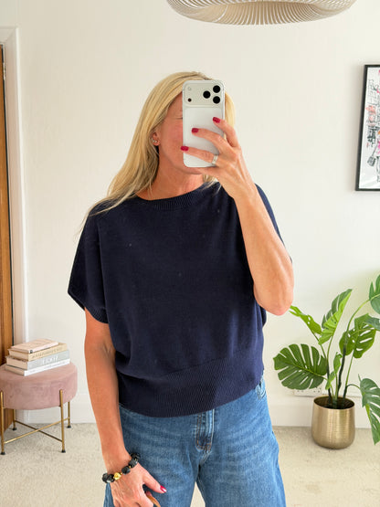 Navy S/Sleeve Batwing Jumper