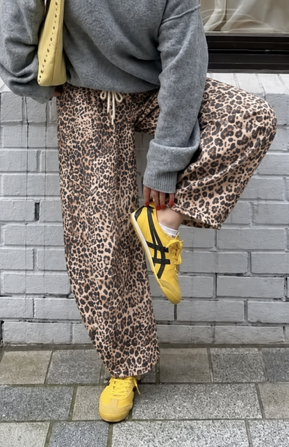 Small Leopard Print Barrel Joggers