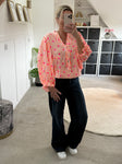 Heart Striped Cheesecloth Blouse