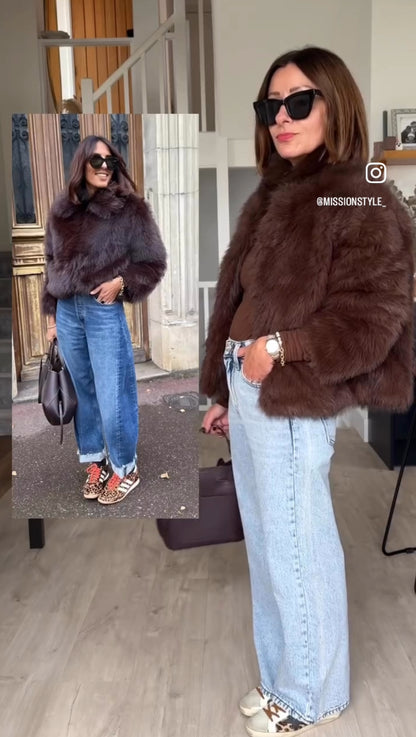 Chocolate Monroe Faux Fur Jacket