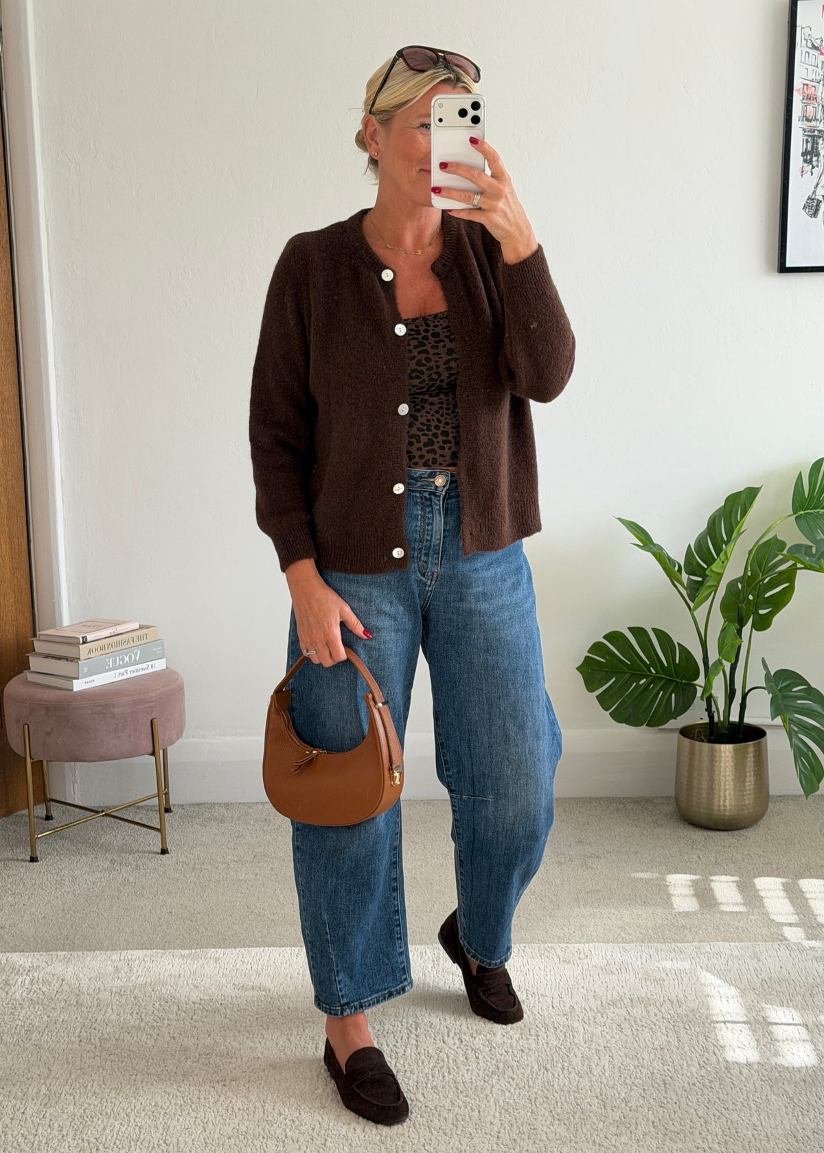 Chocolate Alpaca Mix Button Cardigan