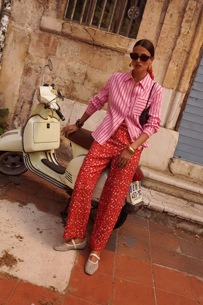 Pink/Red Stripe Cotton Shirt