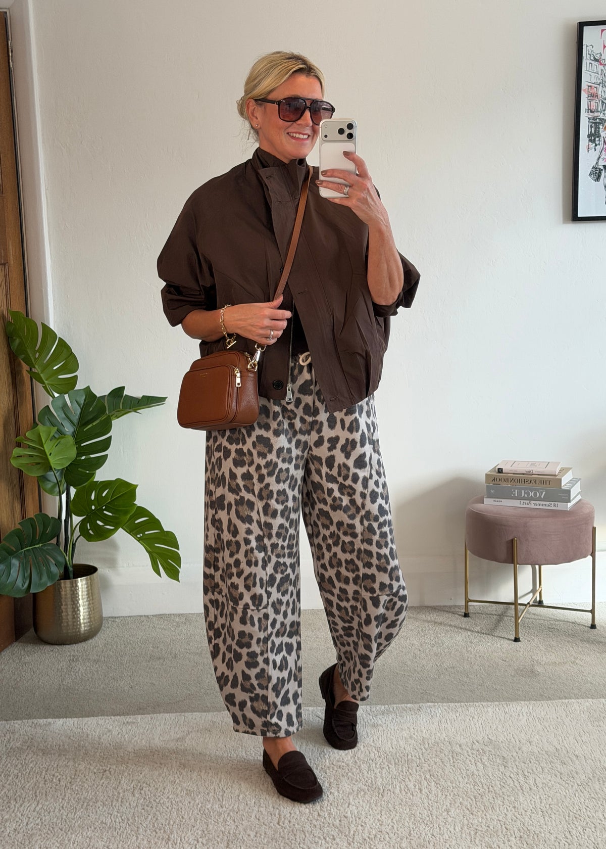 Chocolate Funnel Neck Trench Bomber Jacket