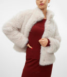 Monroe Oatmeal Faux Fur Jacket