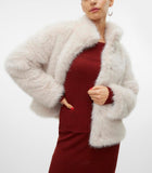 Monroe Oatmeal Faux Fur Jacket