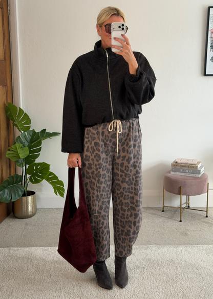 Burgundy Brushed Funnel Neck Zip Jacket