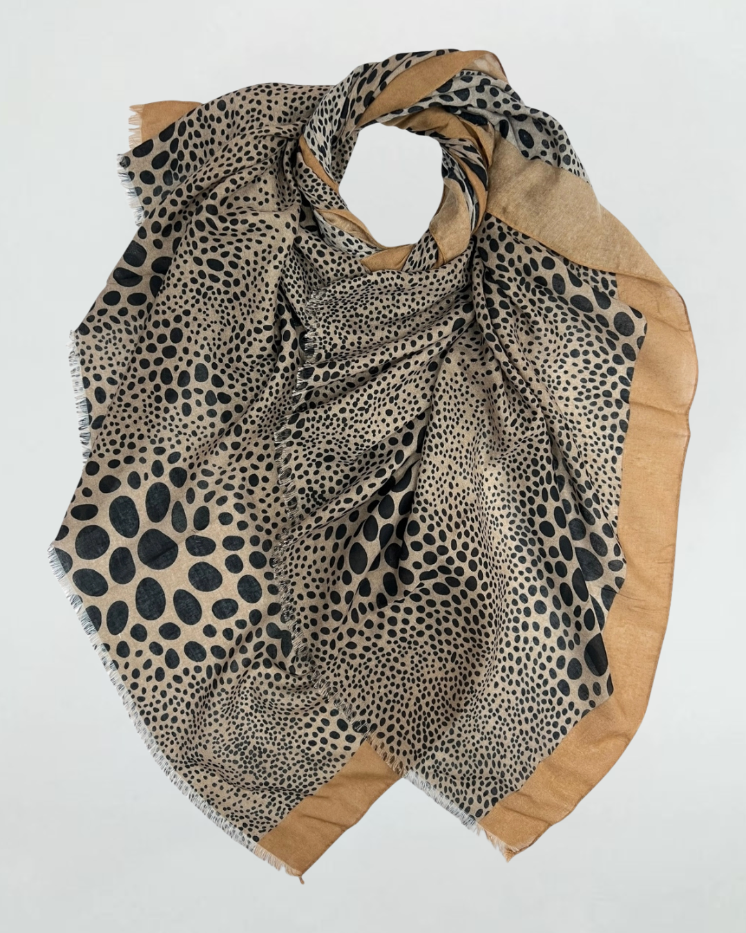 Brown Leopard Dots Print Scarf