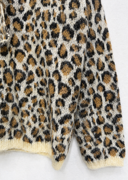 Leopard Print Bow Tie Jumper