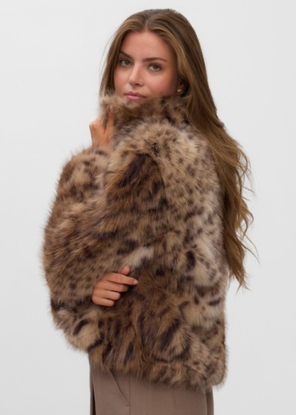 Leo Leopard Faux Fur Jacket