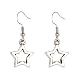 Gold Star Line Droplet Earrings