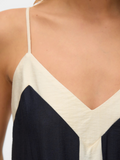 Denise Black/Cream Strappy V Neck Maxi Dress