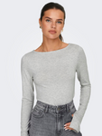 Felina Melange Grey Boat Neck Top