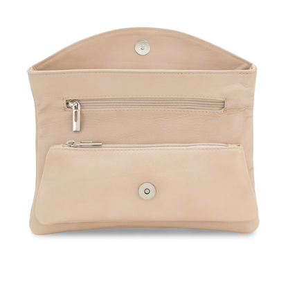 Burgundy Leather Soft Clutch Bag