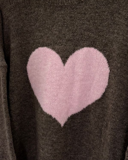 Denim Blue/Pink Heart Jumper