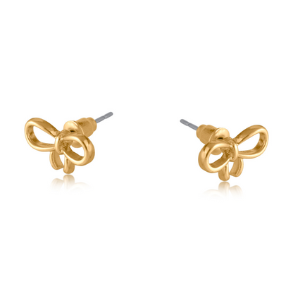 Gold Santorini Bow Stud Earrings