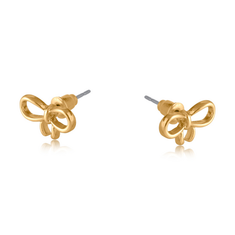 Gold Santorini Bow Stud Earrings