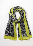 Fuchsia/Grey Leopard Print Scarf