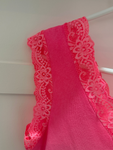 Neon Pink Lace V Neck Vest Top