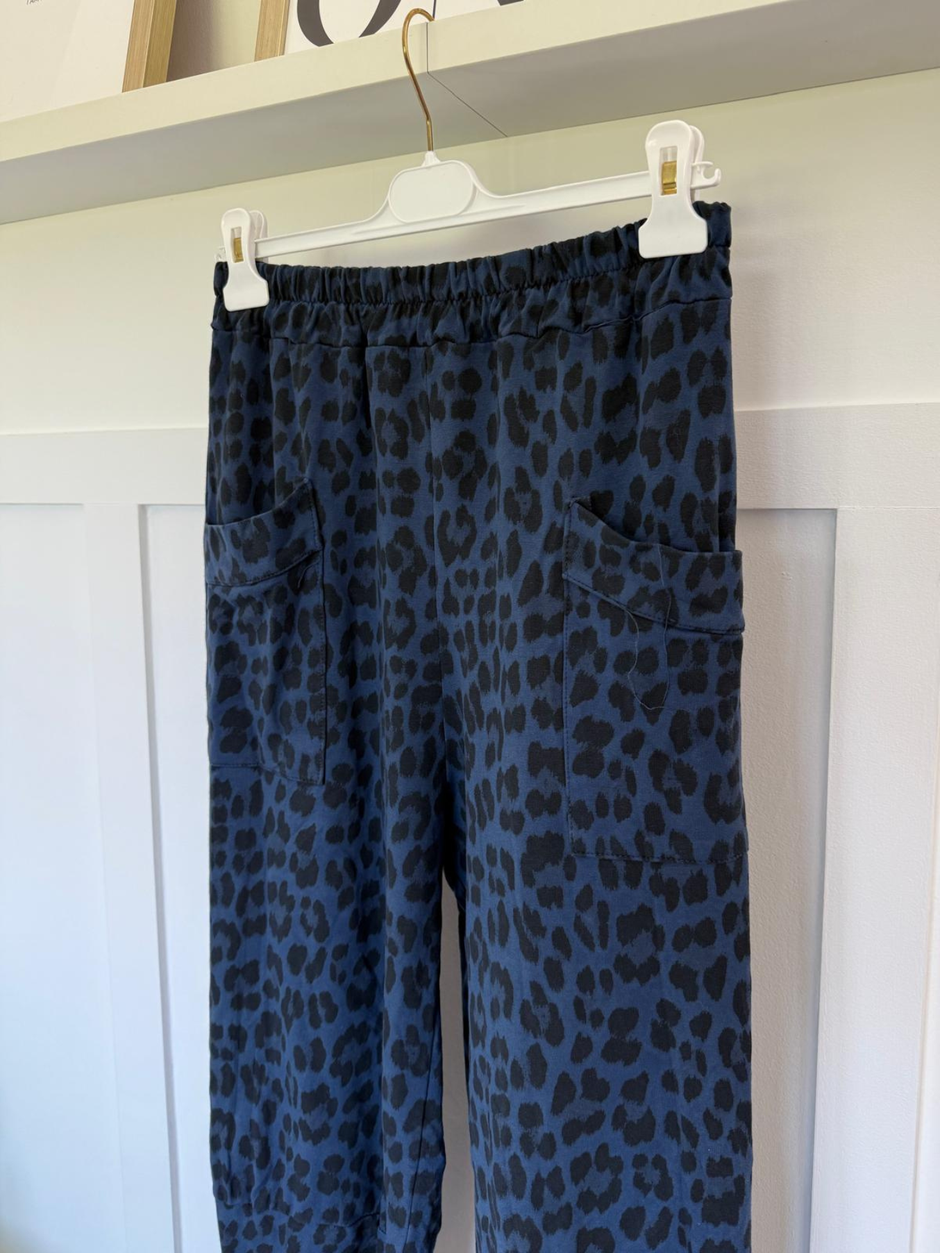 Grey Leopard Pocket Slim Barrel Cargo Joggers