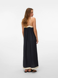 Denise Black/Cream Strappy V Neck Maxi Dress