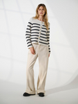 Laura Cream/Black Breton Stripe Cardigan