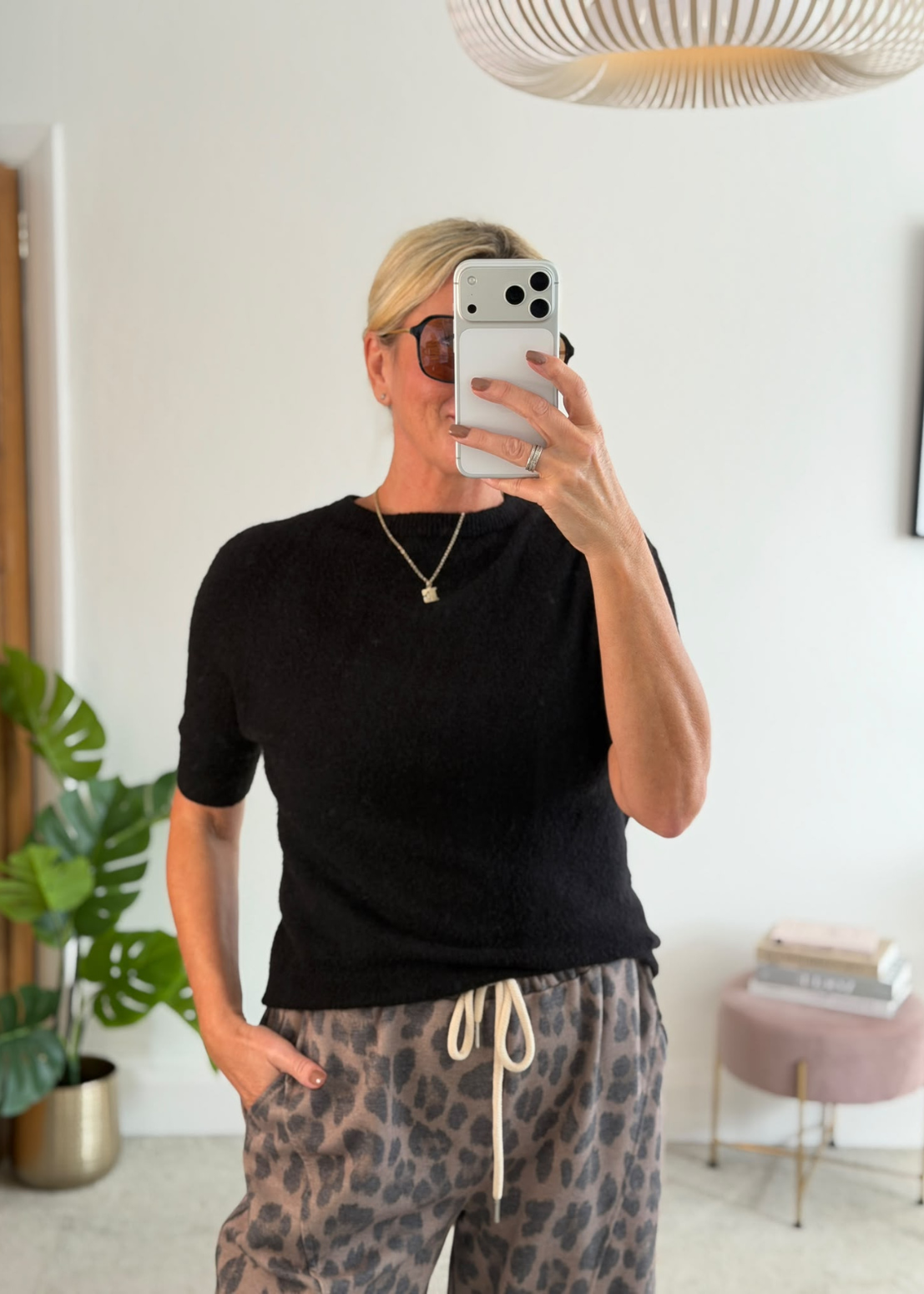 Black S/S Alpaca Mix Jumper