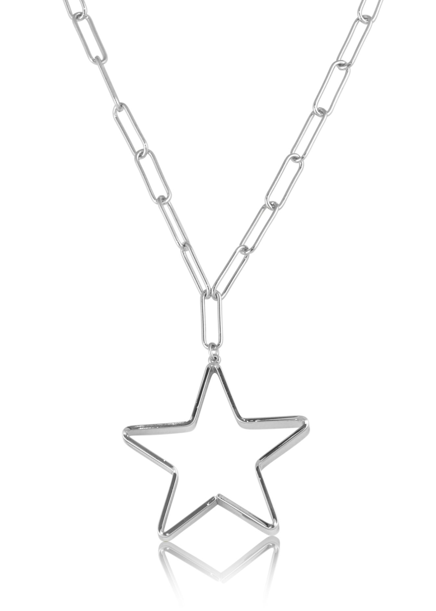 Silver Single Star Chain Necklace