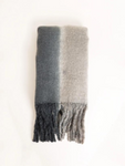 Grey Two-Tone Chunky Soft Scarf