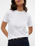 White Paulina Basic Cotton T Shirt