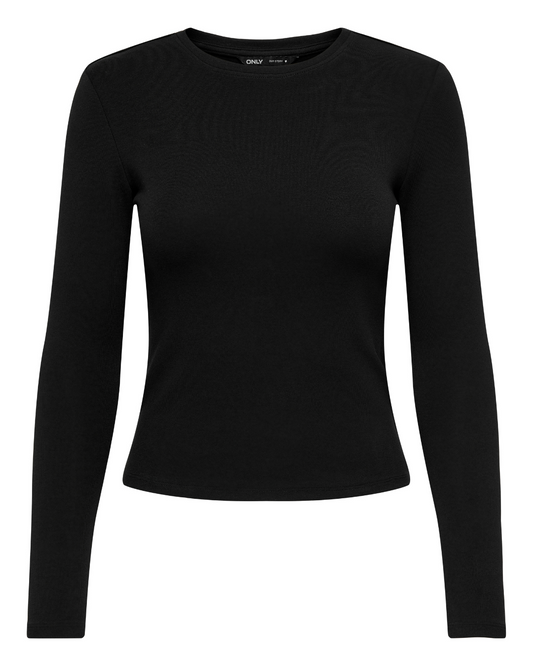 Black Riley Basic Long Sleeve T Shirt