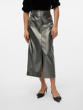 Camilla Gunmetal PU High Waist Pencil Skirt