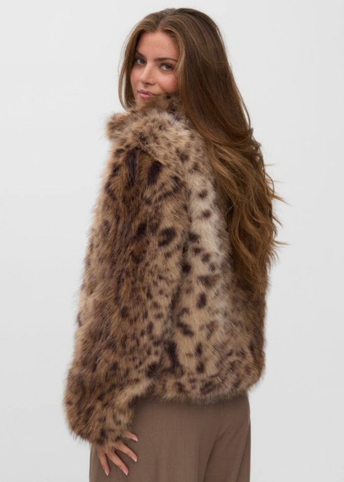 Leo Leopard Faux Fur Jacket