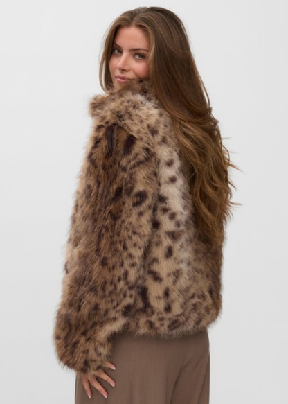 Leo Leopard Faux Fur Jacket