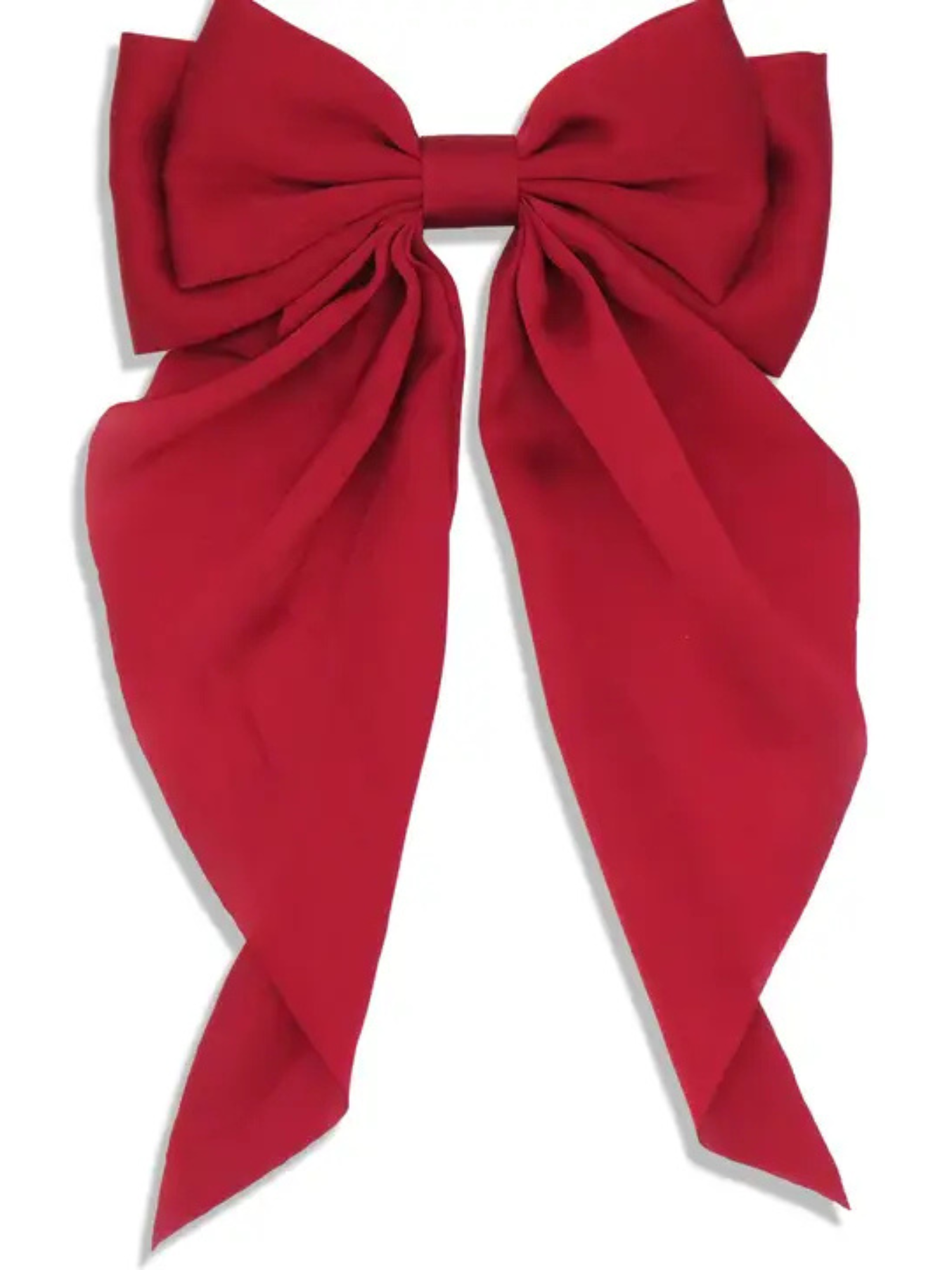 Black Satin Large Bow Clip