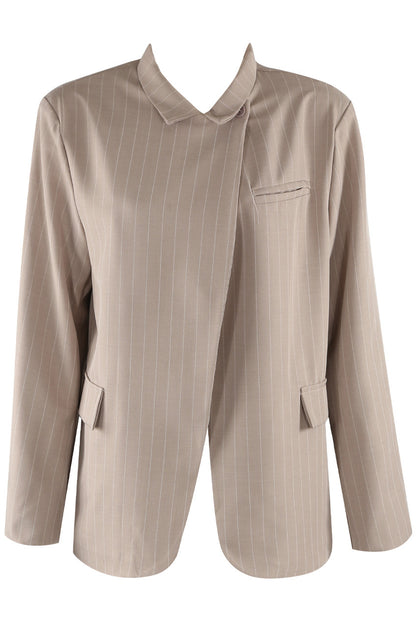 Navy Single Button Pinstripe Blazer