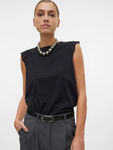 Emily Black Broderie Anglaise Cap Sleeve Top