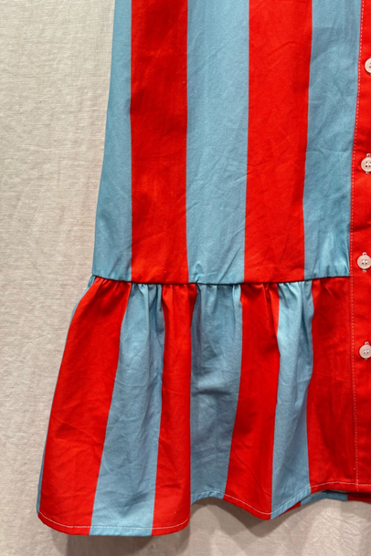 Red/Turquoise Blue Stripe Dress
