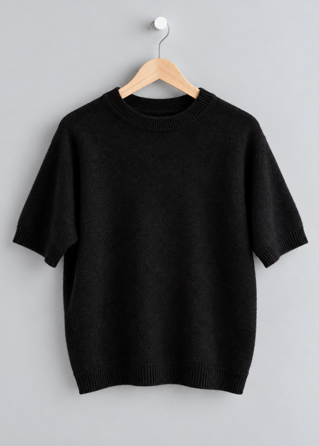 Black S/S Alpaca Mix Jumper