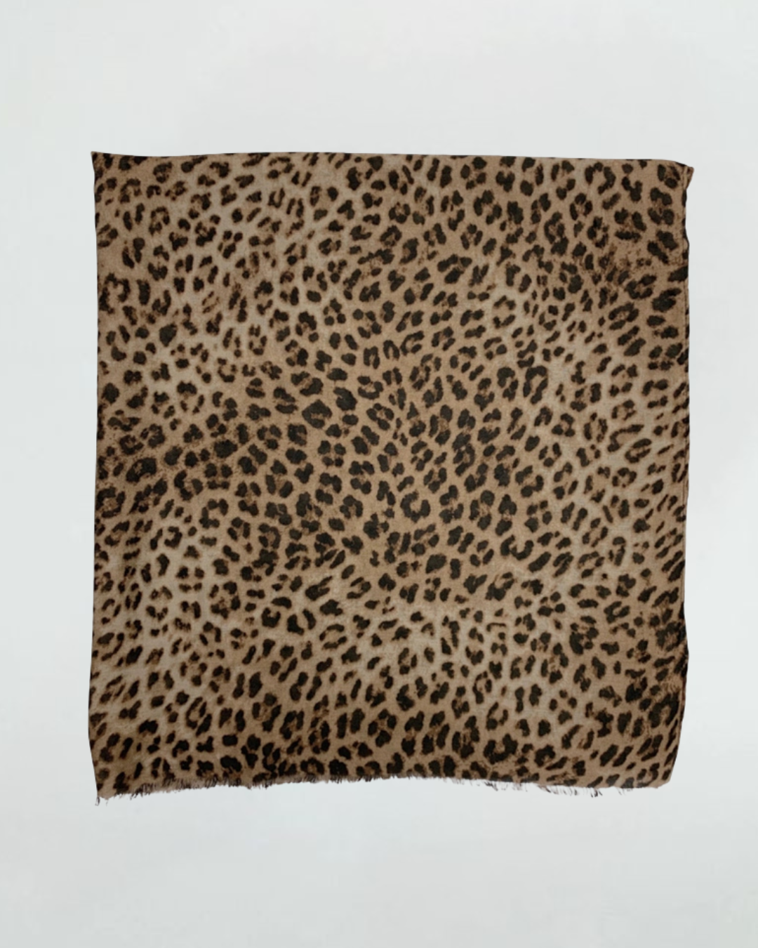 Brown Cheetah Print Cotton Blend Scarf