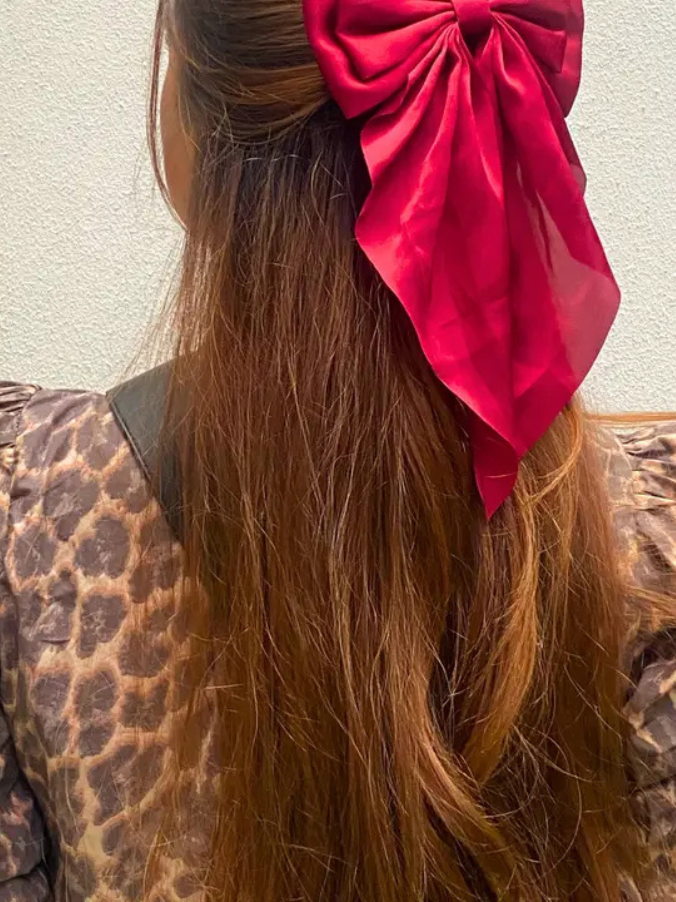 Black Satin Large Bow Clip