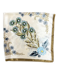 Blue Multi-Floral Pattern Silk Touch Square Scarf