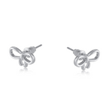 Silver Santorini Bow Stud Earrings