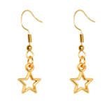 Silver Star Line Droplet Earrings