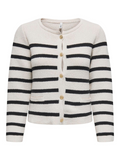 Laura Cream/Black Breton Stripe Cardigan