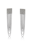 Silver Diamanté Fringe Earrings