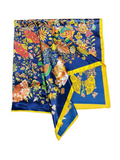 Navy Butterfly Pattern Silk Touch Square Scarf