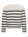 Laura Cream/Black Breton Stripe Cardigan